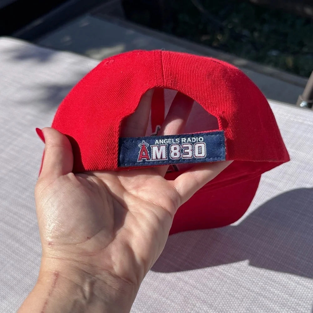 Los Angeles Angels Baseball MLB Hat Cap Radio Am 830 Red Adjustable